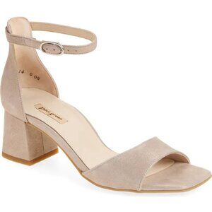 Paul Green Barbee Ankle Strap Sandals Size US 10.5 Cachemire Metallic Suede NEW